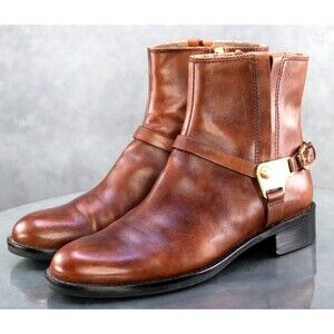 ECCO Hobert $150 Women's Harness Boots Size EU 38 US 7-7.5 Leather Brown